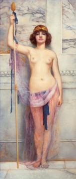 Sacerdotisa dama desnuda John William Godward Pinturas al óleo